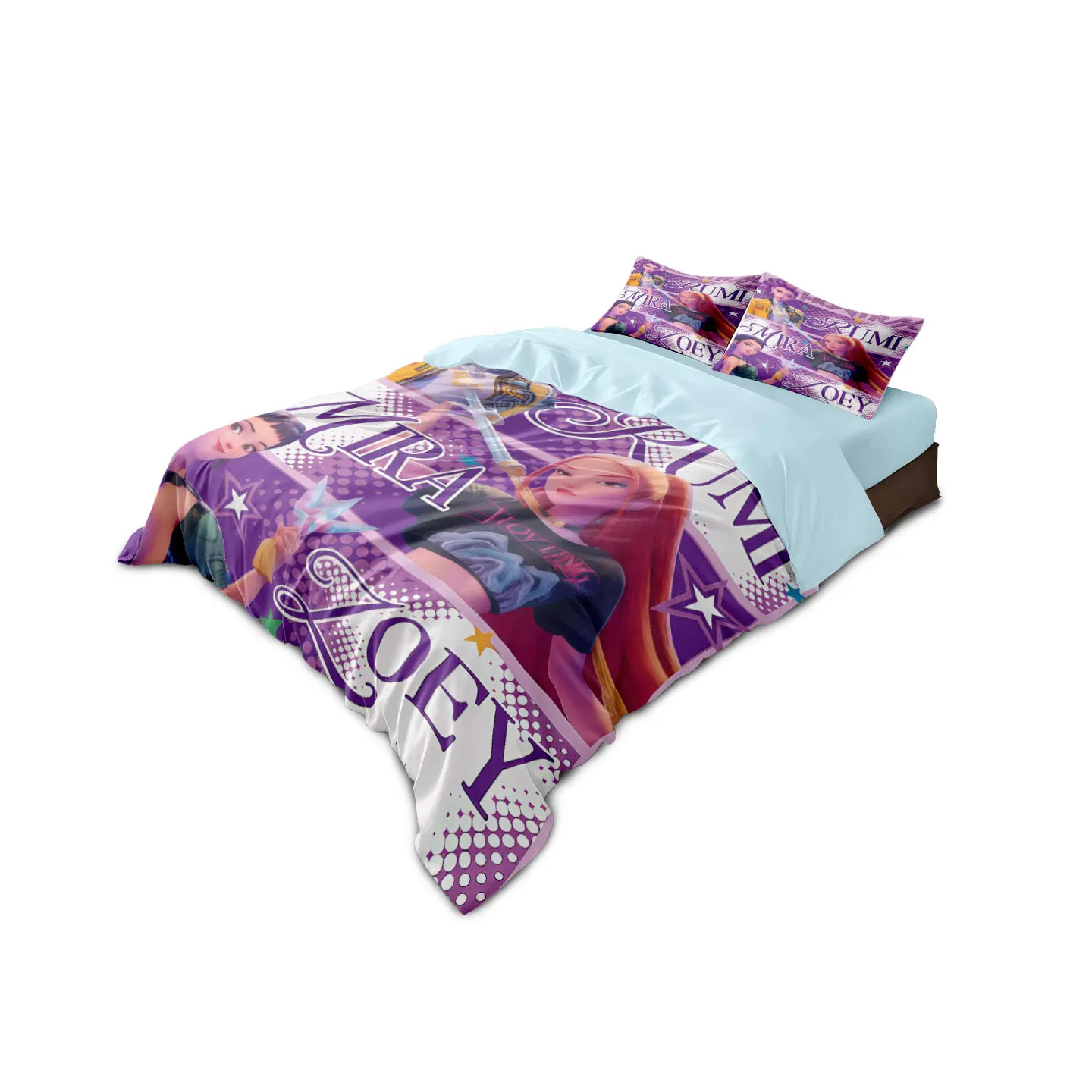 3 قطعة الكرتون K-Pop شيطان الصيادين فتاة مجموعة طباعة Coreless حاف مجموعة غطاء متعددة الحجم غرفة نوم عنبر لينة ويمكن غسلها في الغسالة