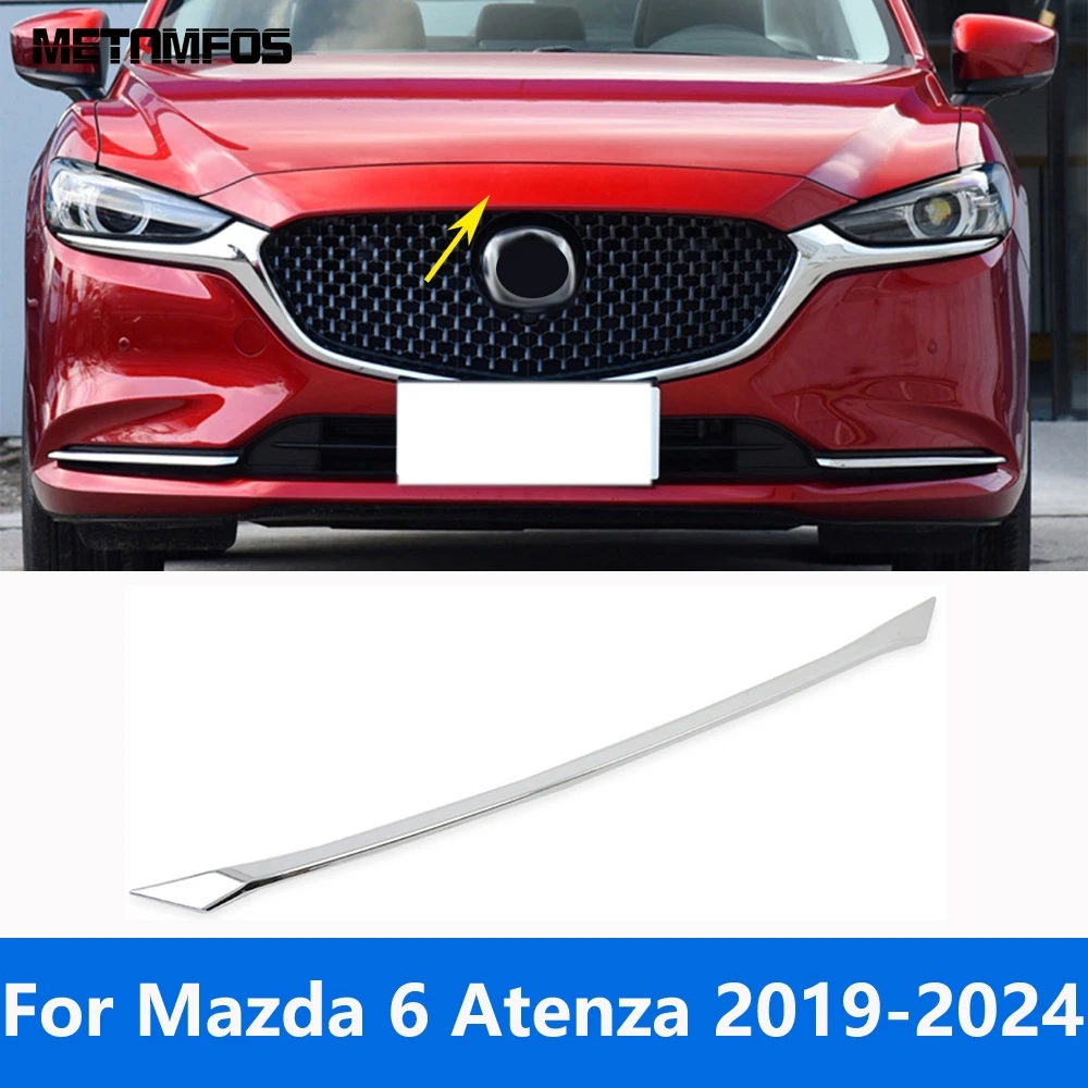 

Front Engine Hood Bonnet Grille Lid Cover Trim For Mazda 6 M6 Atenza 2019-2021 2022 2023 2024 Chrome Accessories Car Styling