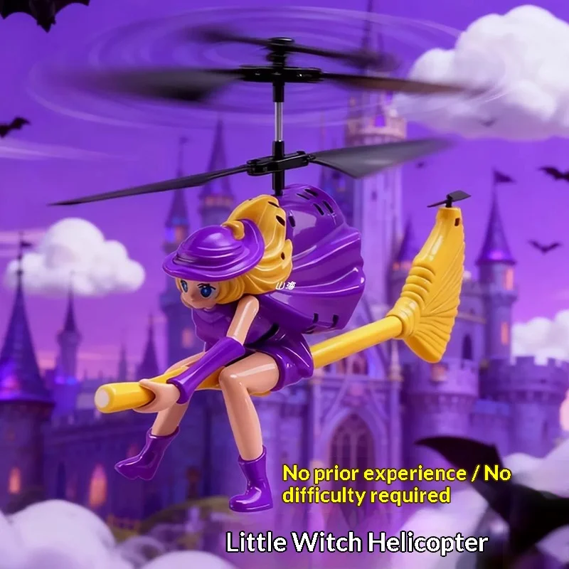 

Witch Broom Remote Control Airplane Helicopter Children Play with New Year's Birthday Toys Creative Gifts.
