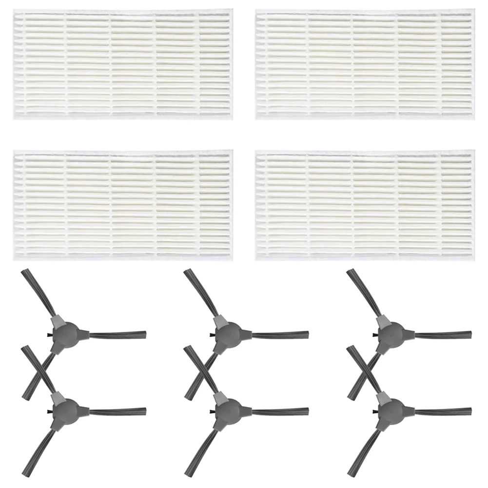 6/4 *Filters + 10/6* Side Brushes For ROPVACNIC A1 Robot Vacuum Cleaner Efficiently Captures Dust Household Cleaning Tools