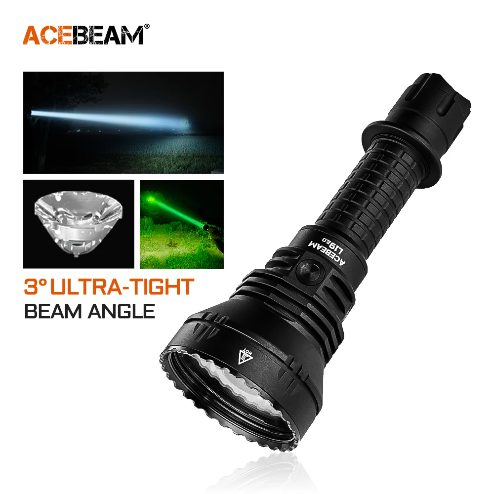 ACEBEAM L19 2,0 linterna de caza Max 2200 lúmenes 1520 metros linterna recargable de largo alcance para caza potente linterna LED