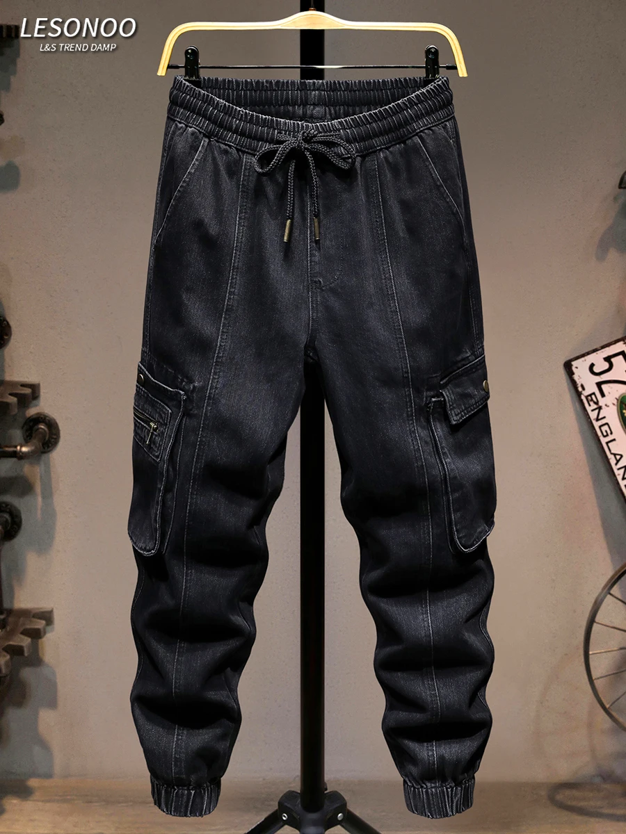 

Мужские джинсы премиум-класса для повседневной носки, весна-осень, свободные, зауженные, молодежные, модные, брендовые, с пэчворком, свободные брюки-леггинсы