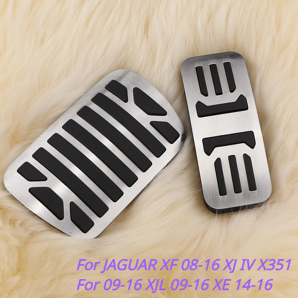 Stainless Steel Car Gas Brake Pedals for JAGUAR XF 08-16 XJ IV X351 09-16 XJL 09-16 XE 14-16 Anti-slip AT Pedal Cover Accessorie