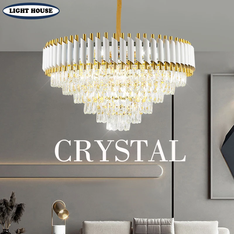 2023 New Modern Crystal Lamp Living Room LED Chandelier E14  Kitchen  Aisle Lighting Wall Home Decor  Accessories Lampara