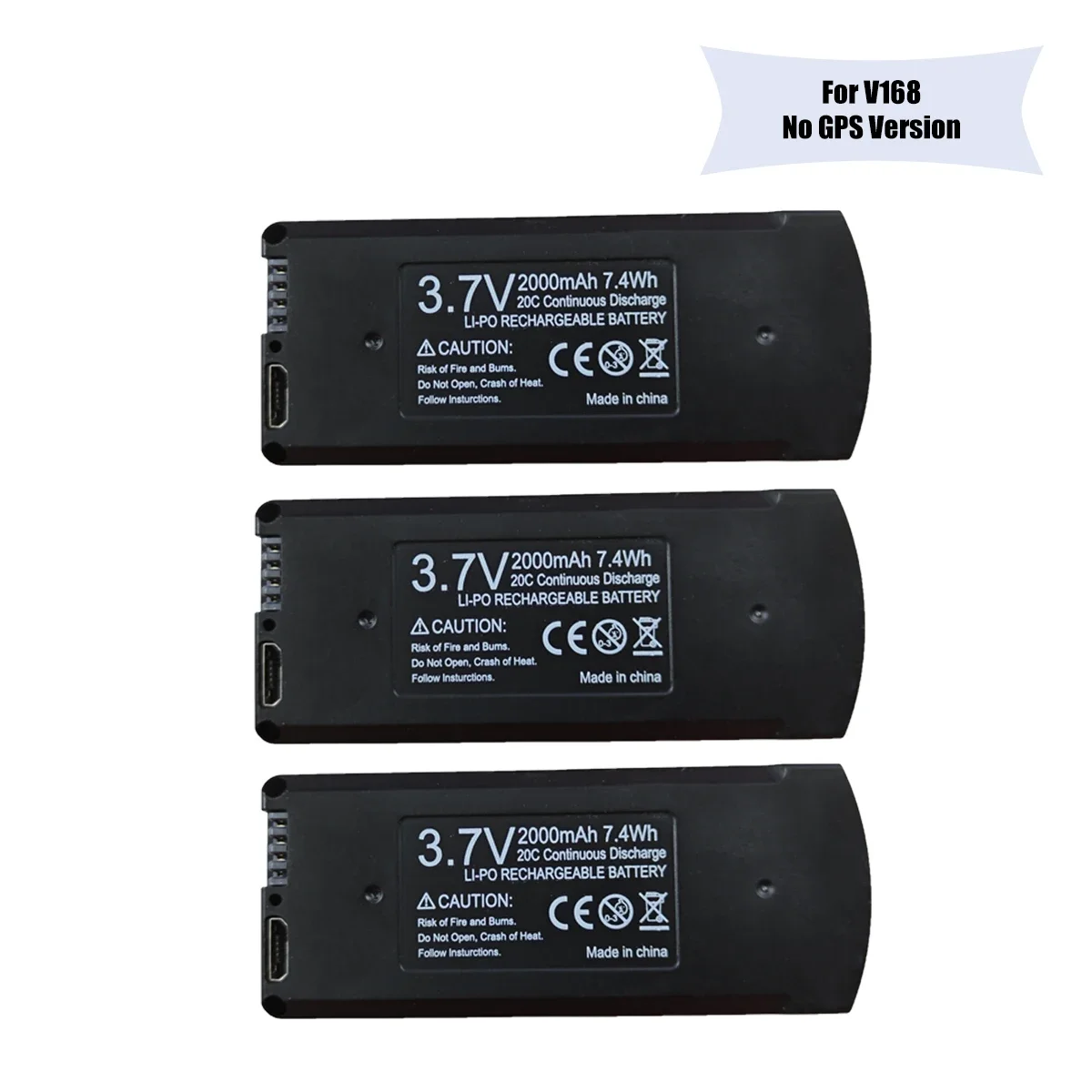 V168 Pro Drone Battery 7.4V 3.7V 3000/2000mAh V168 Pro Max GPS Drone Rechargeable Li-po Battery Packs RC Quadcopter Accessories