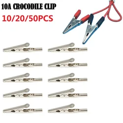 10/20/50Pcs 51mm Metal Alligator Clips Crocodile Electrical Test Cable Lead Probe Clip Battery Clamps 10A Silver Crocodile Clips