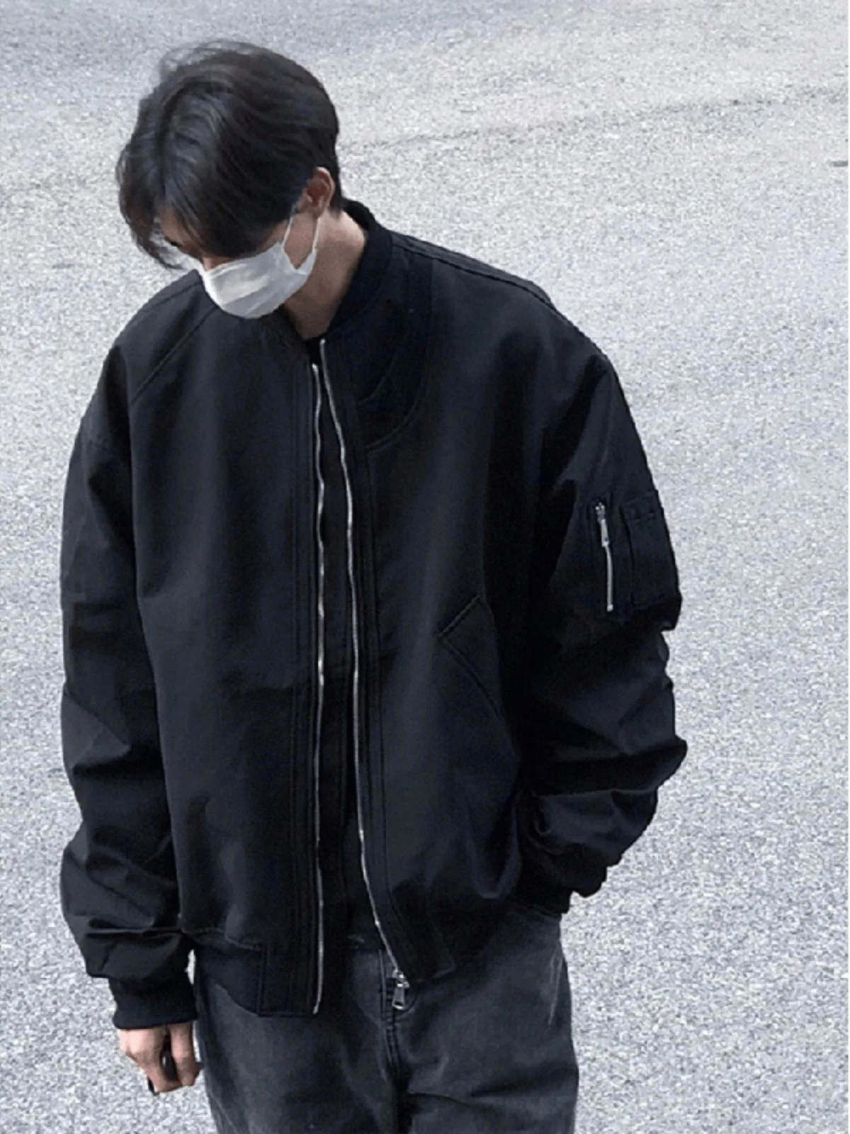 

Мужская куртка Cleanfit Trendy в стиле бейсболки, пилотная, уличная, весна-осень, из полиэстера, однотонная, на молнии