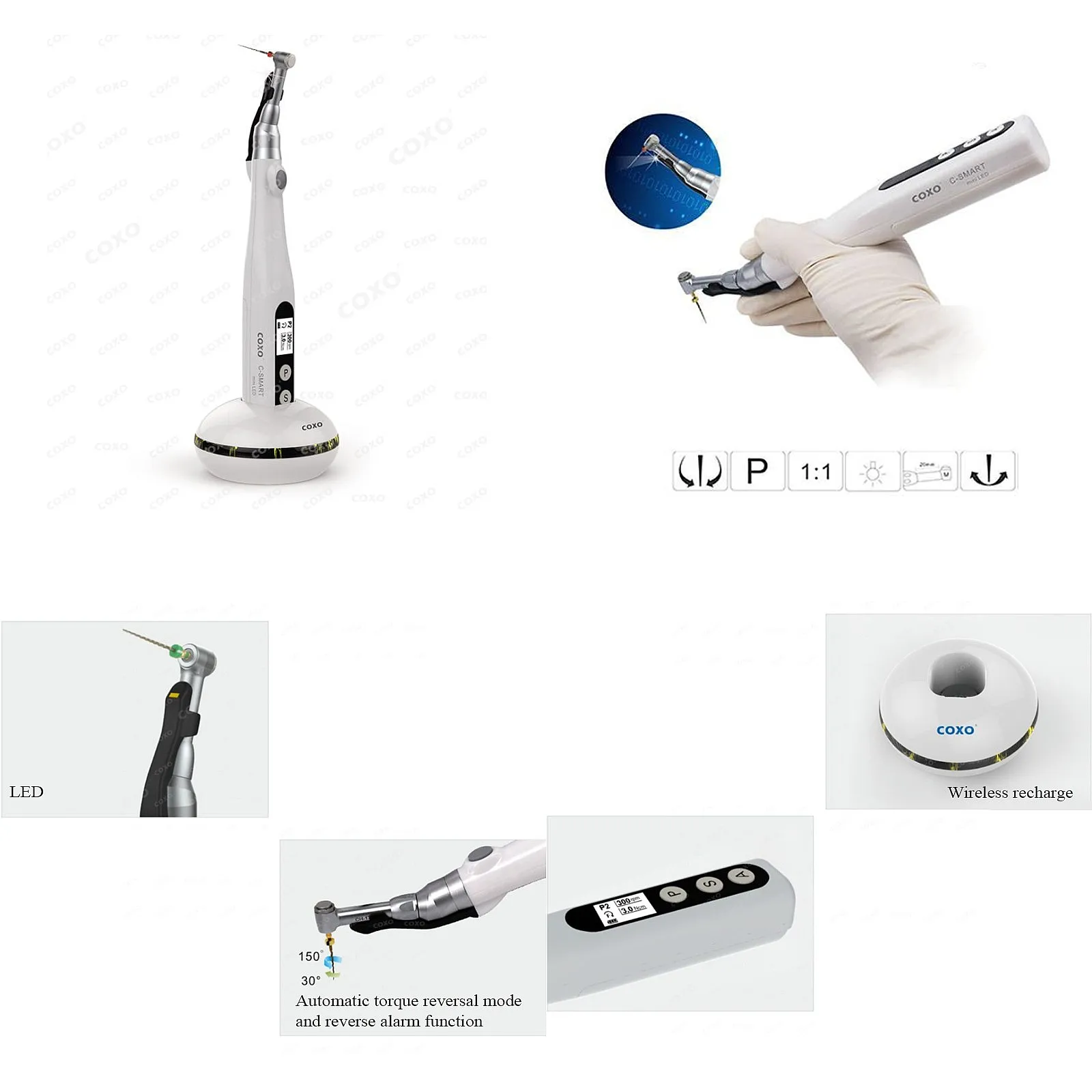 Original Dentals LED Wireless Endo Motor Mini Detachable Handle With Light Built in Swiss Motor For Root Canal Treatment