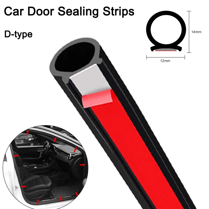 

Car Door Seal Strip Big D Type Car Door Hood Trunk Rubber Seal Strip Noise Insulation Anti-Dust Soundproofing Auto Sealing Strip