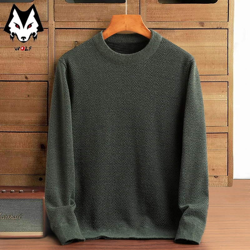 New Men's Casual and Fashionable Long Sleeved Pullover Round Neck Sweater for Autumn and Winter Warm Comfortable Versatile Top