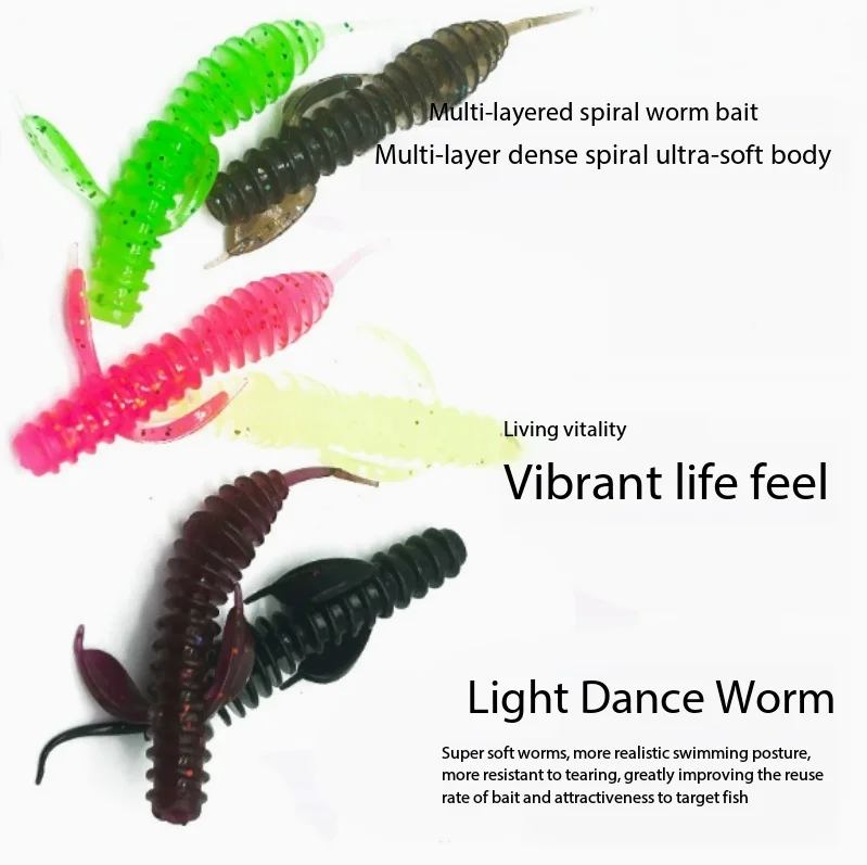 

Floating Needle Tail Shrimp Soft Lure 6cm 1.4g Swing Tail Drop Shot Bait For Pond Bass Crappie Fishing Tackle