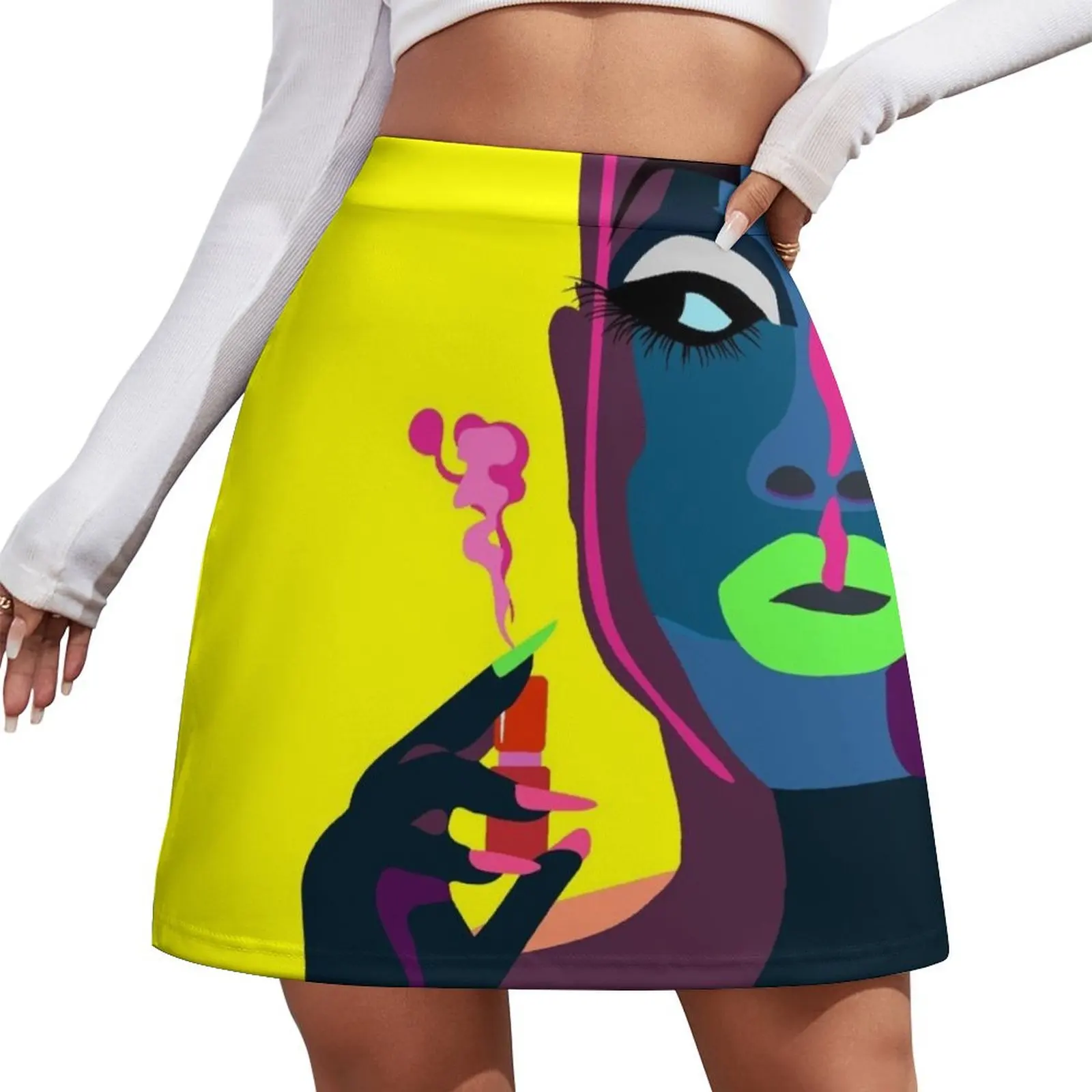 

Bob The Drag Queen Neon Vector Mini Skirt womans clothing cosplay kpop Short skirt woman