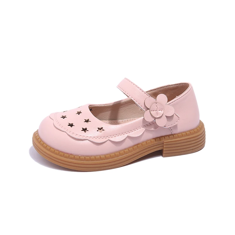 Girls' PU Leather Footwear Spring Autumn New Princess Flats Soft-soled Single School Shoes for Kids Girls