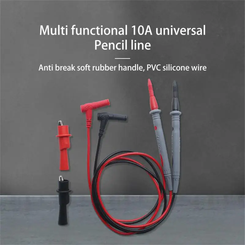 1 pair 10A 20A Digital Multimeter probe Polyvinyl chloride wire Needle tip Universal test leads with Alligator clip