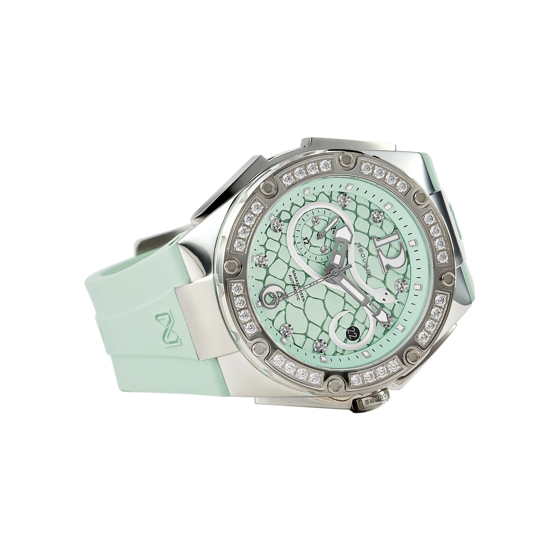 NSquare 自動巻き時計 - N48.1 レディース ラバーストラップ ウォッチ ミニマリスト デザイン 腕時計 防水 高級 ファッション