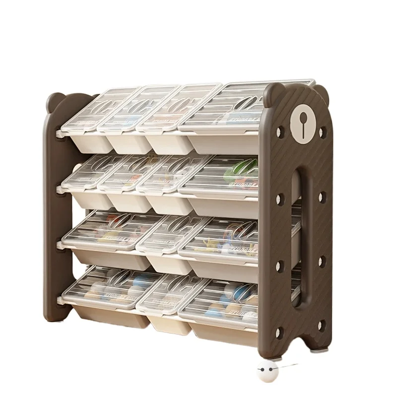 خزانة ألعاب أطفال سميكة من البلاستيك متعددة الدبوس منظم للحضانة/غرفة اللعب رف ألعاب الأطفال نظام تخزين آمن للأطفال #6