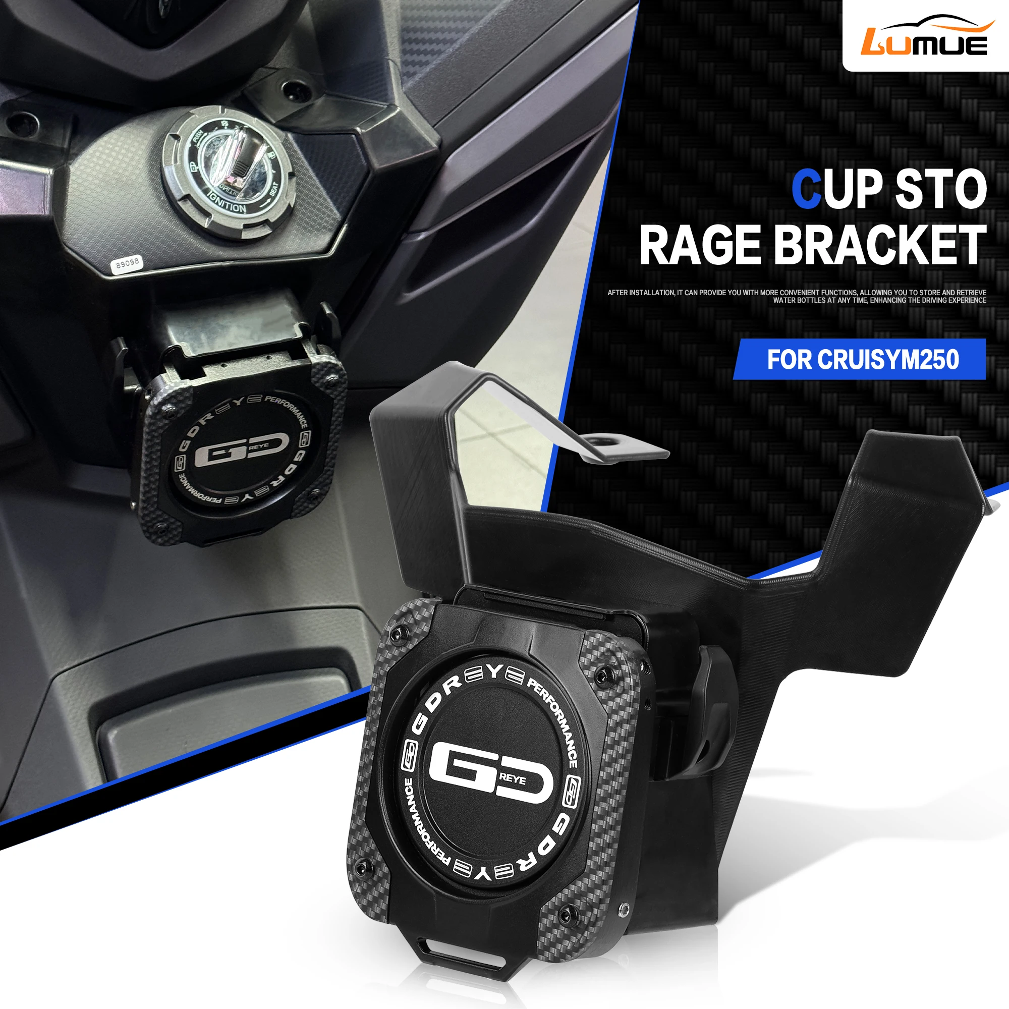 دراجة نارية Cruisym 250 سبائك الألومنيوم حامل الكأس ل SYM Cruisym 250 زجاجة مياه المشروبات حامل الكأس الخاص مع قاعدة