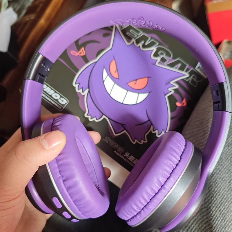 pokemon-gengar-pm03-bluetooth-wireless-earphones-animation-derivatives-head-mounted-noise-reduction-sports-gaming-headset-gift