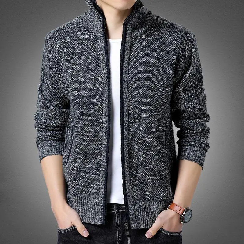 

Мужской вязаный кардиган в Корейском стиле на подкладке, Thiened, осень-зима, Новое поступление, модная верхняя одежда Haome