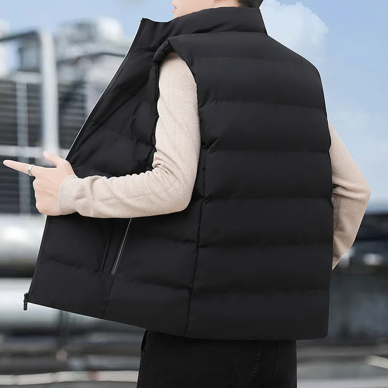 

Осень-зима, мужской стеганый жилет, однотонный пуховик, куртка, зимний теплый жилет, мужской жилет, новые жилеты, пуховое пальто без рукавов