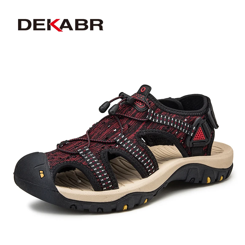 DEKABR High Quality Mesh Men Shoes Summer New Large Size Men's Sandals Men Sandals Fashion Sandals Slippers Big Size 39-48