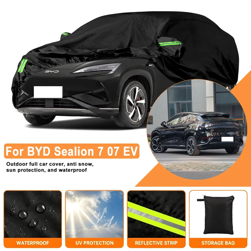 Waterproof Car Cover For BYD Sealion 7 07 EV 2024-2026 Outdoor Full Car Cover Wind Sun UV Dust Rain Snow All Weather Protection
