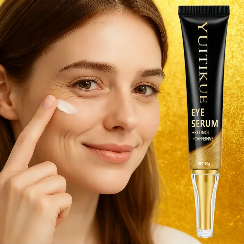 YUITIKUE 카페인 아이 크림 20g - 빠르게 작용하는 탄력 및 리프팅, 눈가 활력 증진, 주야간 사용, 부기 감소