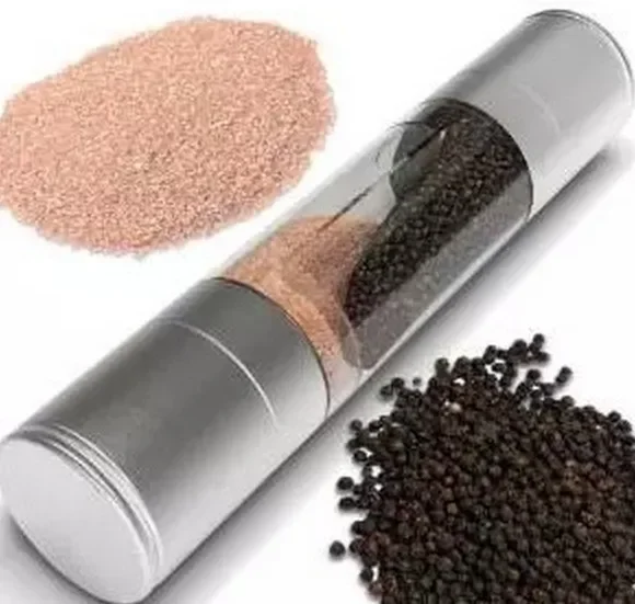 

2 in 1 Stainless Steel Manual Salt Pepper Mill Spice Grinder Mills Kitchen Tools Accessories for Cooking KX 128