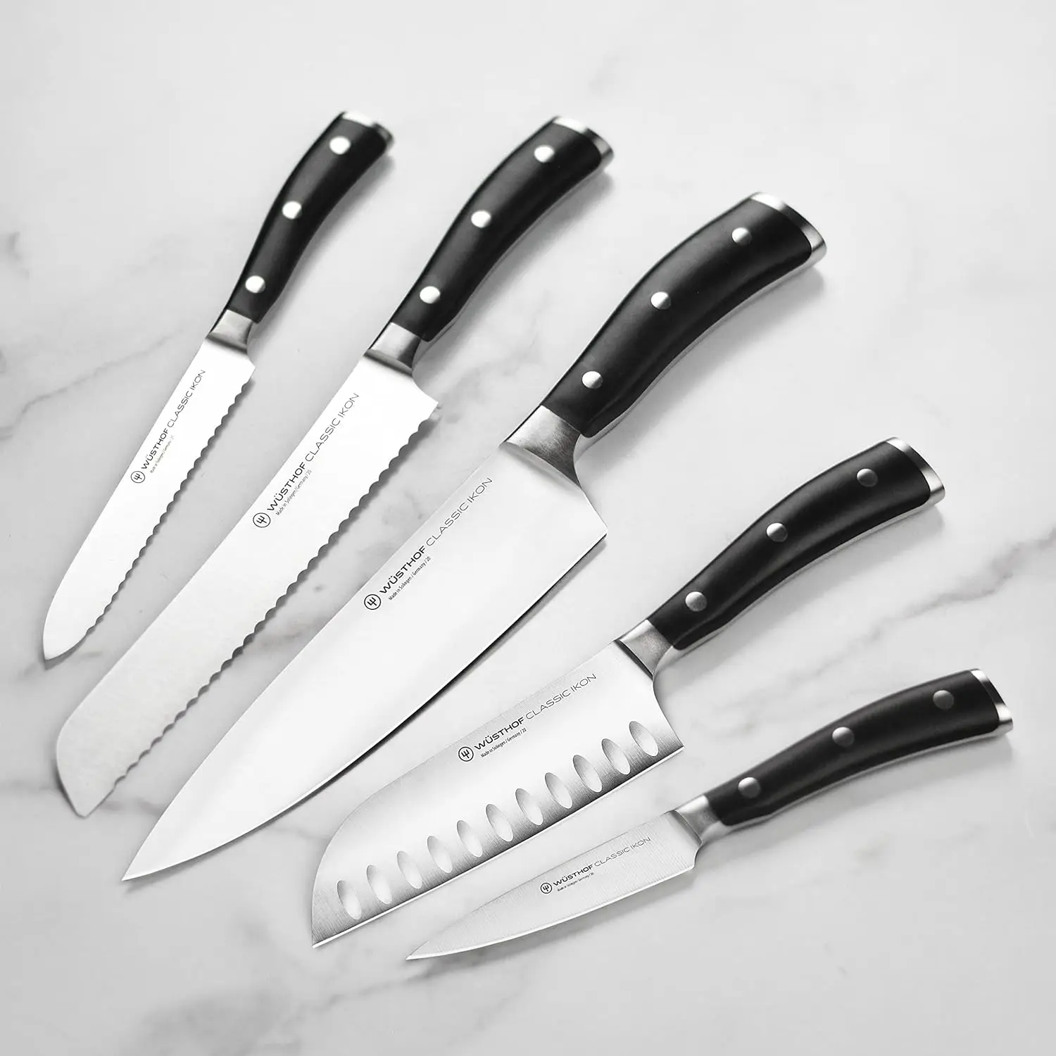 Classic Ikon 7 Piece Slim Knife Set with Acacia Block