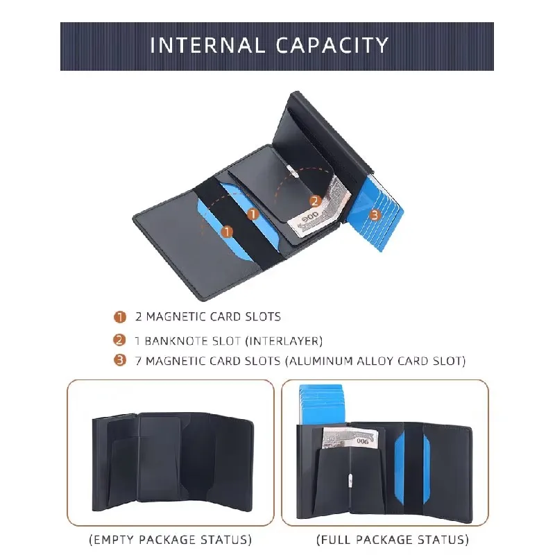 Nuovi mini portafogli per carte da uomo RFID nome personalizzato semplici borse da uomo corte porta carte di alta qualità portafoglio da uomo sottile