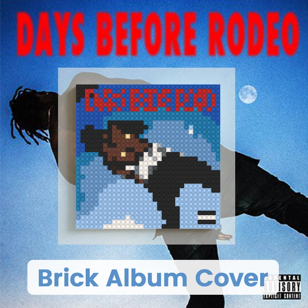 

T-Travis Scott Building Blocks Brick Mosaic Pixel Art Poster Hip Hop Music Wall Decor Home Living Room Bedroom Decoration