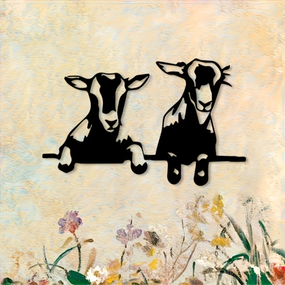 CIFbuy Rustic Goat Wall Decor Metal Goat Sculpture Farmhouse Animal Wall Art Living Room Garden Zoo Corner Home Gift