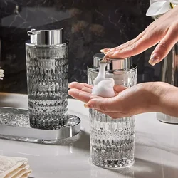 High End Glass Press Type Soap Bottle Home Decor Shampoo Foam Bottles Shower Gel Shampoo Dispenser Bottle Bathroom Accessories