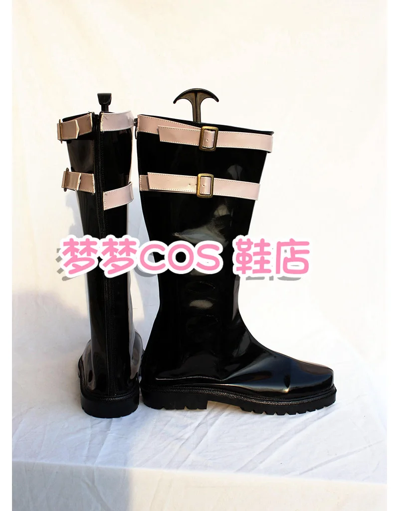 Anime Shippuden Dracule Mihawk Cosplay Shoes Black Long PU Leather Flat Sole Boots For Halloween Carnival