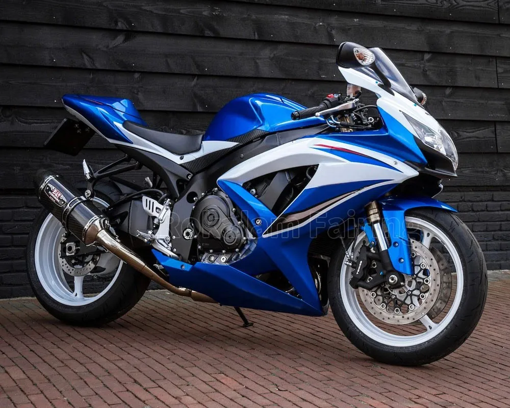 K8 GSXR 600 750 08 09 10 ABS Fairing Kit For Suzuki 2008-2010 Blue  White Bike Bodywork Kits (Injection Molding)
