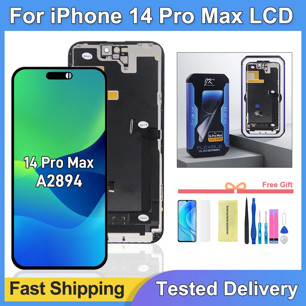 JK Soft OLED 6.7'' Display for iPhone 14 Pro Max LCD Screen Touch
