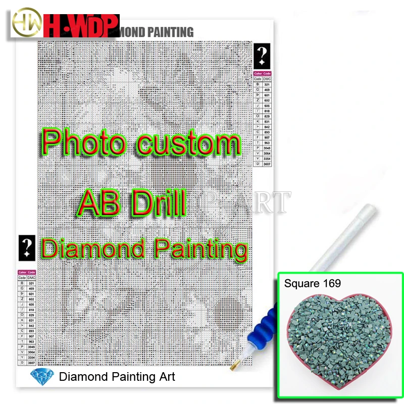 Mystery Diamond Painting Kit Custom Picture Full Square/Round AB Diamond Embroidery Cross Stitch Gift AB Diamond Art Home Decor