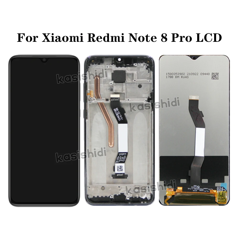 6.53\'\' AAA+ For Xiaomi Redmi Note 8 Pro 2015105 M1906G7I LCD Display With Frame Touch Screen Digitizer Assembly Replacement