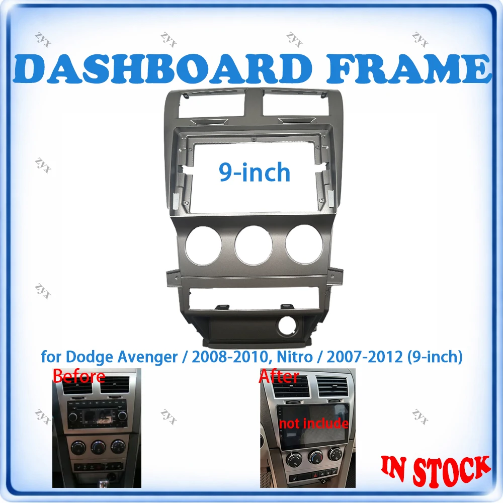 Car Radio Fascia Frame For Dodge Avenger & Nitro 2007-2012 9 inch With Canbus Decoder & Wiring Harness Car Accessories P&P