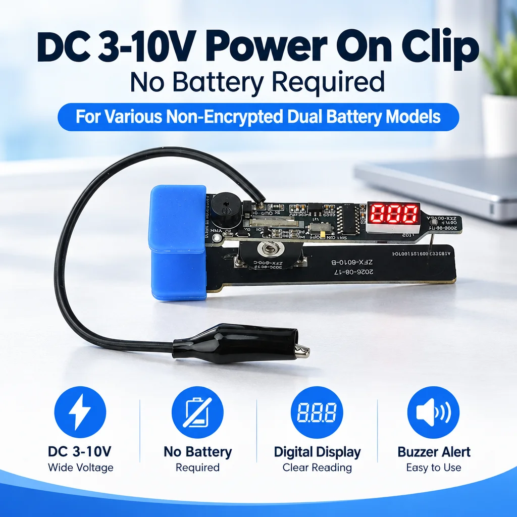ZFX-6010-B DC 3-10V Mainboard Boot Jig With Digital Current Display Buzzer Alarm For Dual Cell Non Encrypted Devices