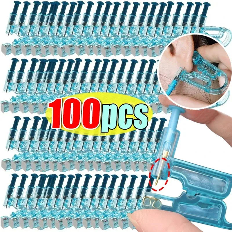 100/1PCS Ear Piercing Gun Women Men Disposable Safety Nose Earring Piercer Tool Asepsis No Pain Body Jewelry Tools