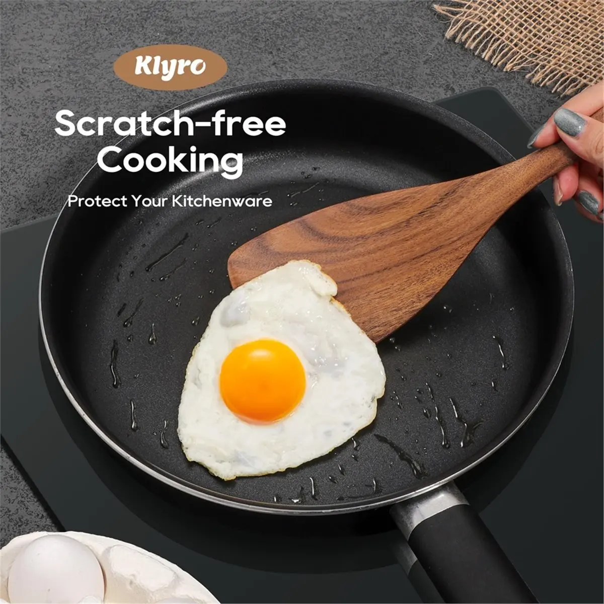 5 PCS Wooden Spatula Set,Wooden Spoons for Cooking, Nonstick Cookware Safe Kitchen Utensils Set,Cooking Utensils Set