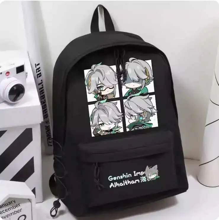 Anime Genshin Impact Alhaitham Schoolbag Backpack High-Capacity Shoulder Bag Cosplay Student Teenage Gift B201 Anime