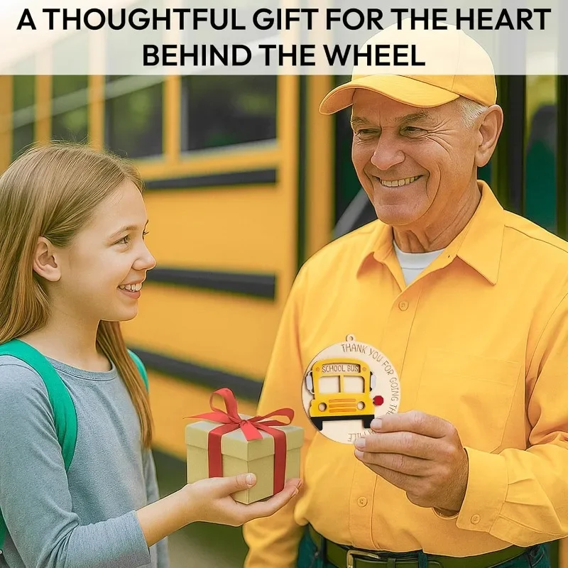 

New School Bus Driver Rearview Mirror Pendant, Bus Driver Pendant, Thank You Gift, The Most Touching Gift, Christmas Gift