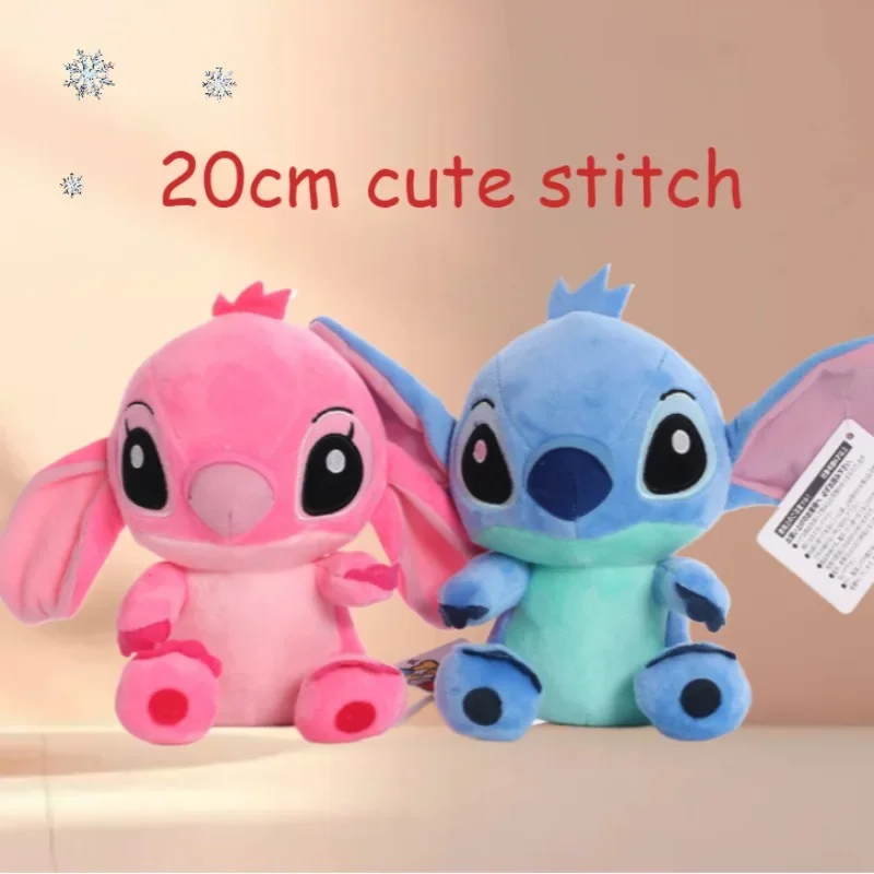 20 cm Disney Stitch Anime Plüsch Engel Lilo & Stitch Plüsch Wohnaccessoires Schöne Stoffpuppen Weihnachten Geburtstagsgeschenke Paarmodelle