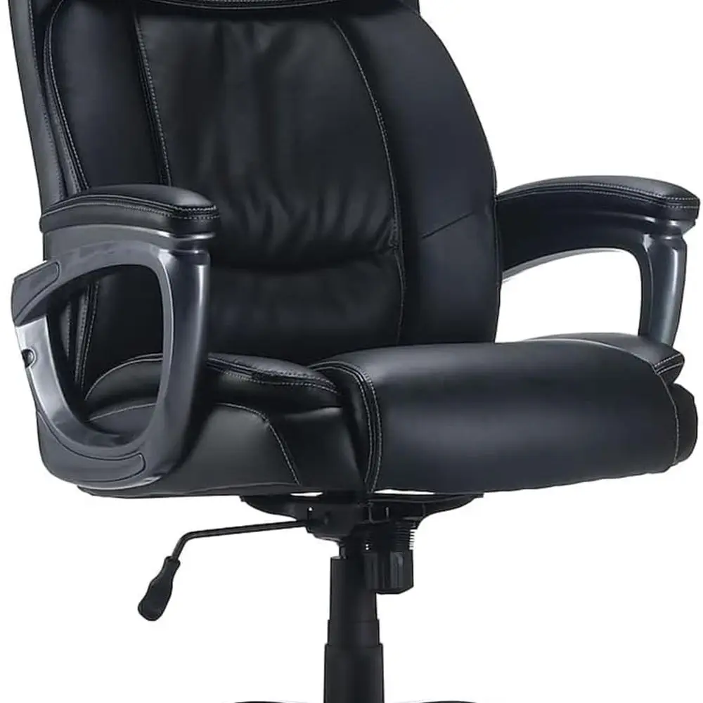 

Lockland Ergonomic Managers Office Chair, Big & Tall Cushioned, Adjustable Height, Metal Frame, Bonded Leather, for Workspace, H
