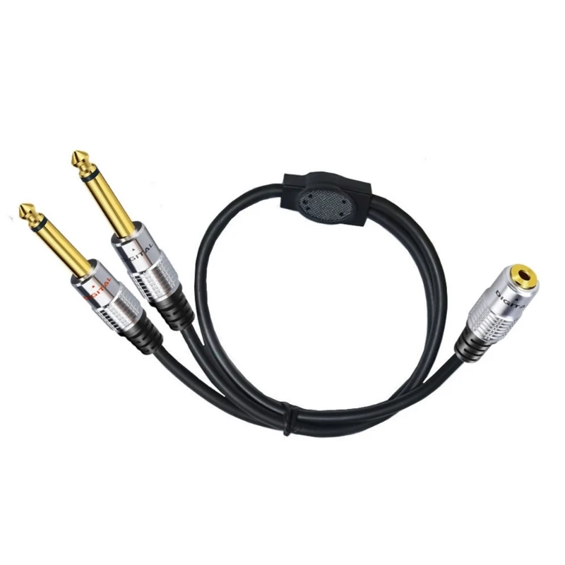 2x6.35mm to 3.5mm Stereo Mic Cable, 6.35mm to 1/8