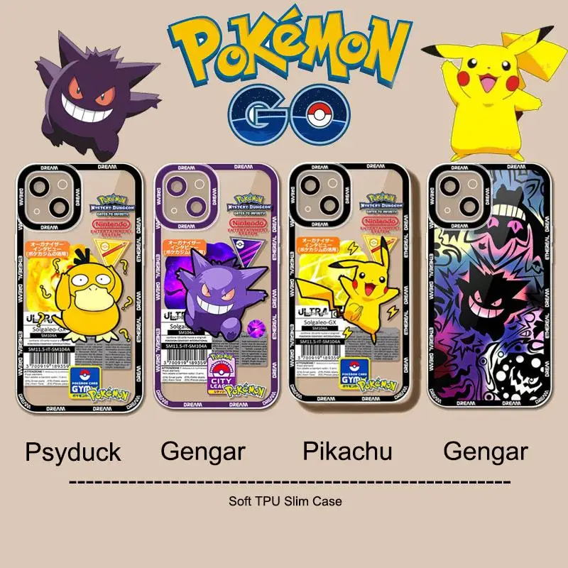 Pokemon Gengar Pikachu Case For Realme C63 C65 12 Pro Plus C67 C53 C55 C15 C21Y Cover Soft Silicone Couqe