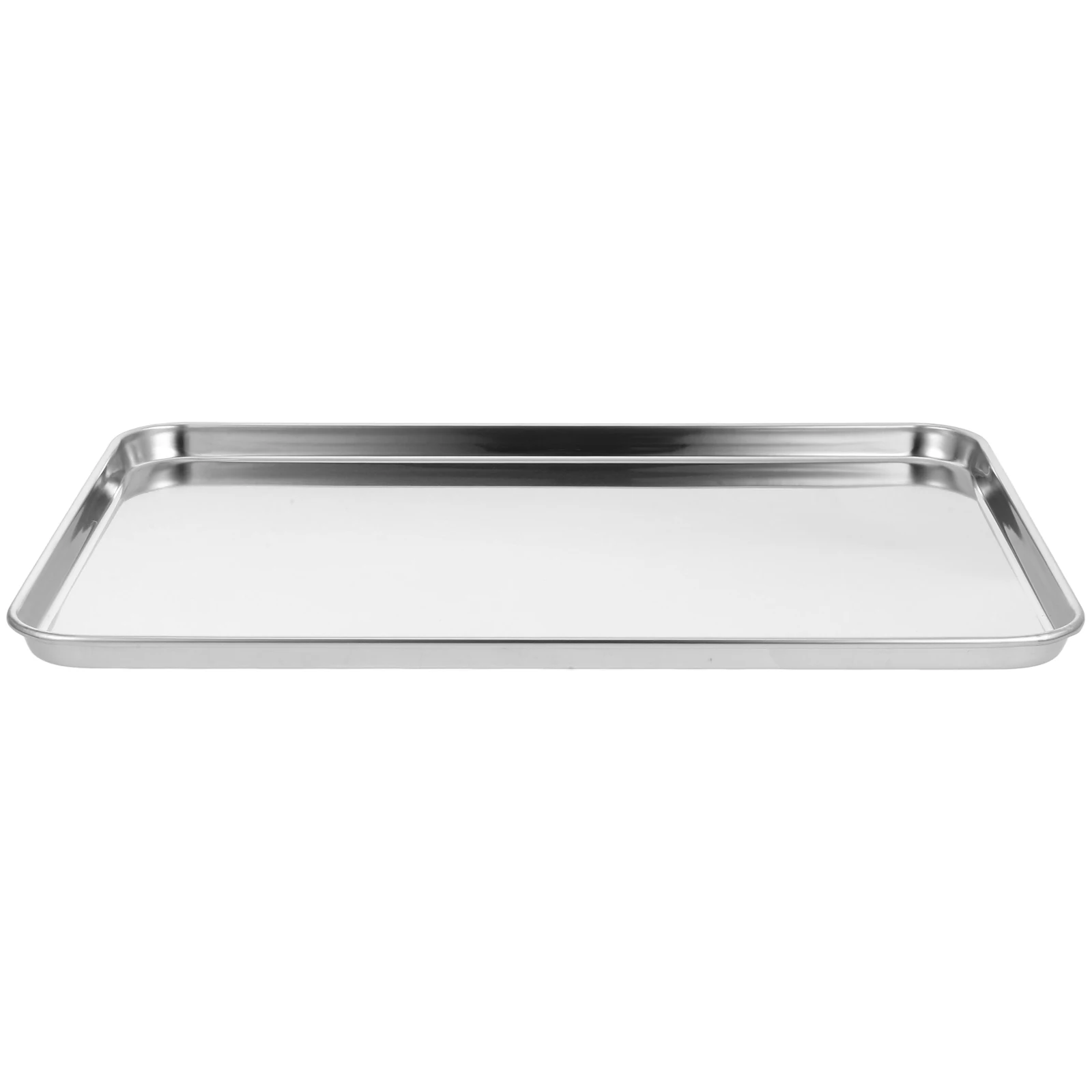 

Stainless Steel Rice Noodle Dish 35x25x1 5cm Rectangle Plate Smooth Edge Kitchen Storage Tray Barbecue Dessert Serving Drainage