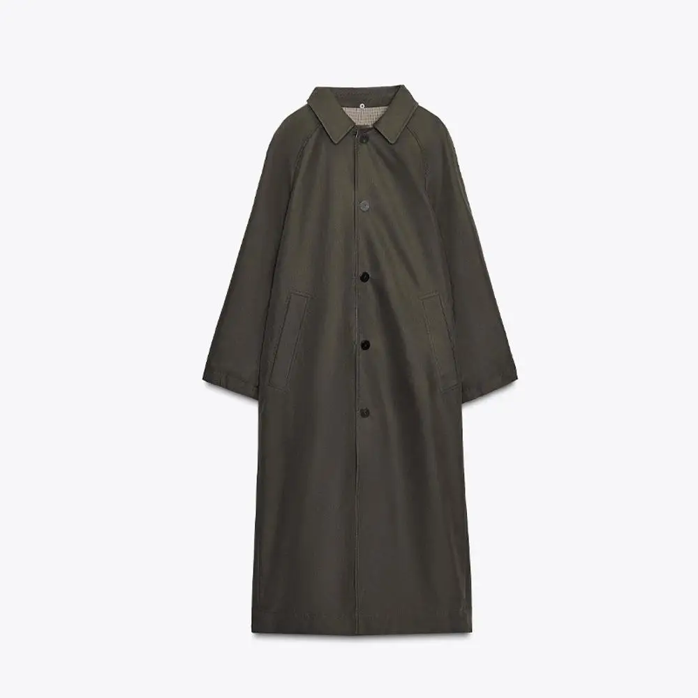 

Осень 2023, женское двустороннее пальто, длинное пальто све, съемный меховой воротник, универсальная верхняя одежда, комплект из искусственного материала